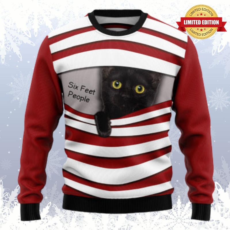 Black Cat Six Feet Ugly Sweaters For Men Women