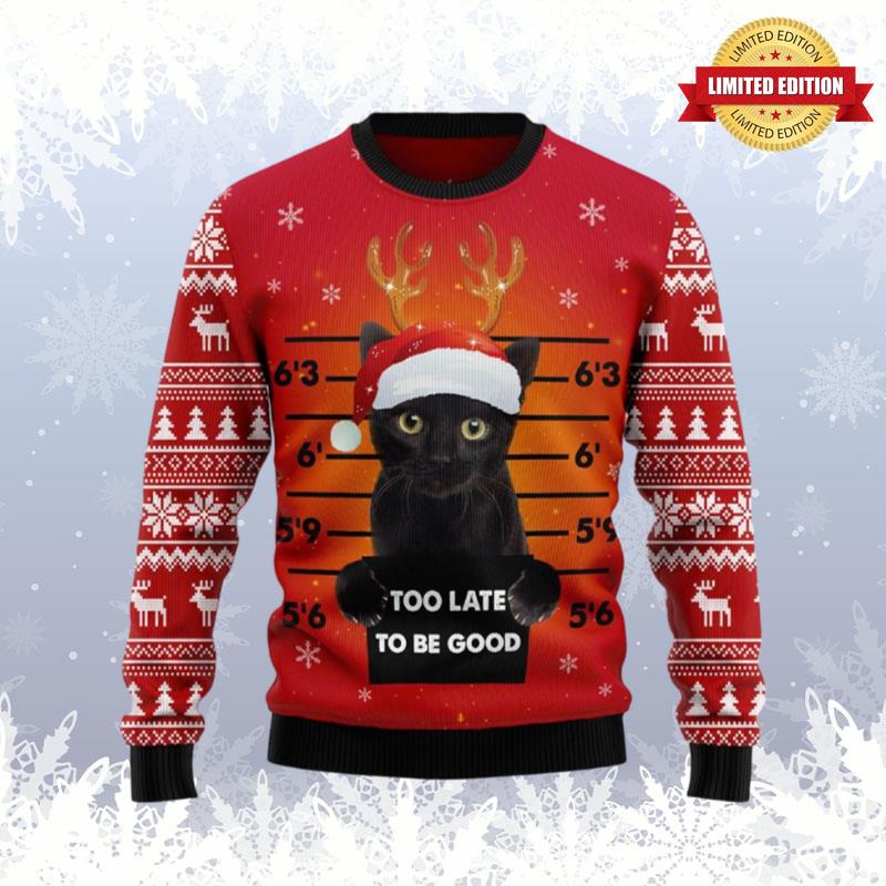 Black Cat Spooky Halloween Ugly Sweaters For Men Women - RugControl