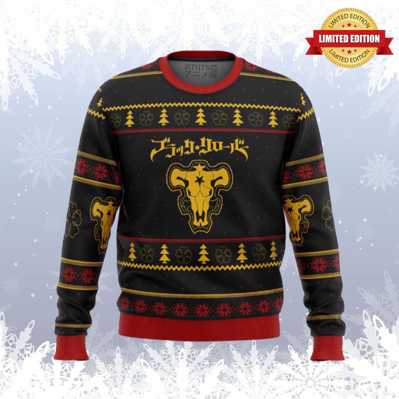 Black Clover Bulls Ugly Sweaters For Men Women