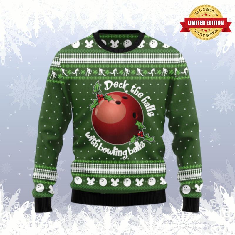 Bowling Ball Christmas Ugly Sweaters For Men Women