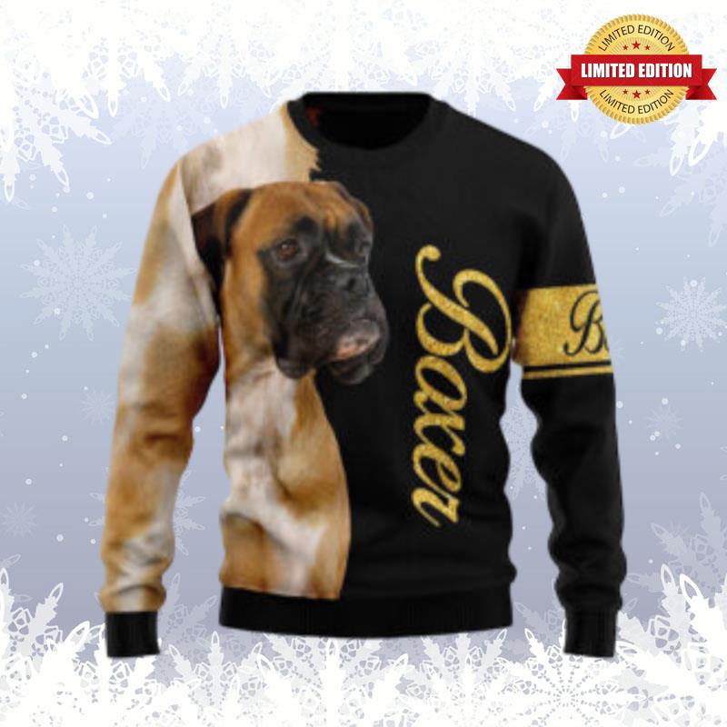 Boxer Half Cool Dog Lover Ugly Ugly Sweaters For Men Women