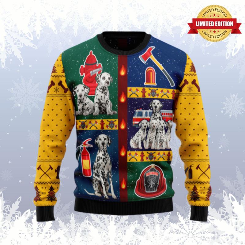 Brave Dalmatian Firefighter Ugly Sweaters For Men Women