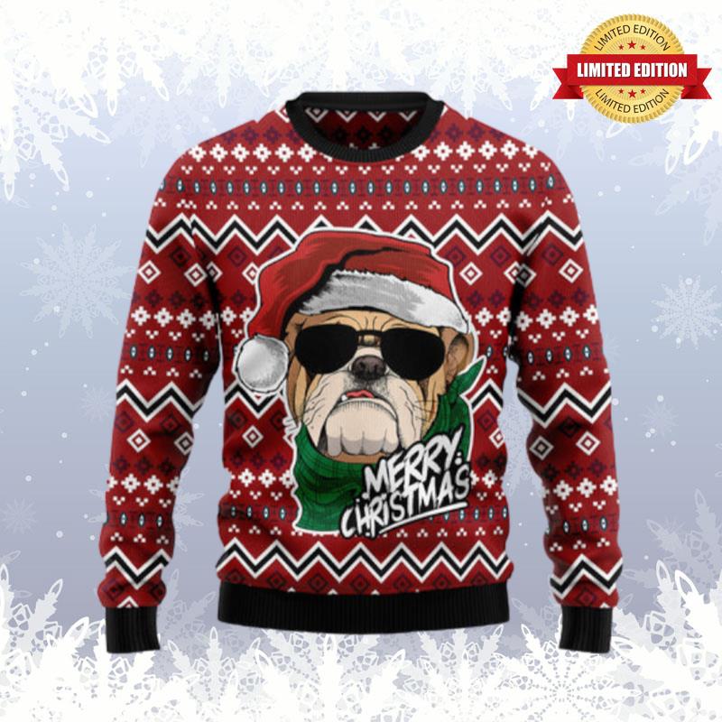 Bulldog Merry Christmas Ugly Sweaters For Men Women