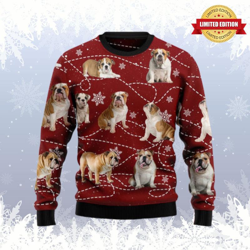 Bulldog Xmas Ugly Sweaters For Men Women