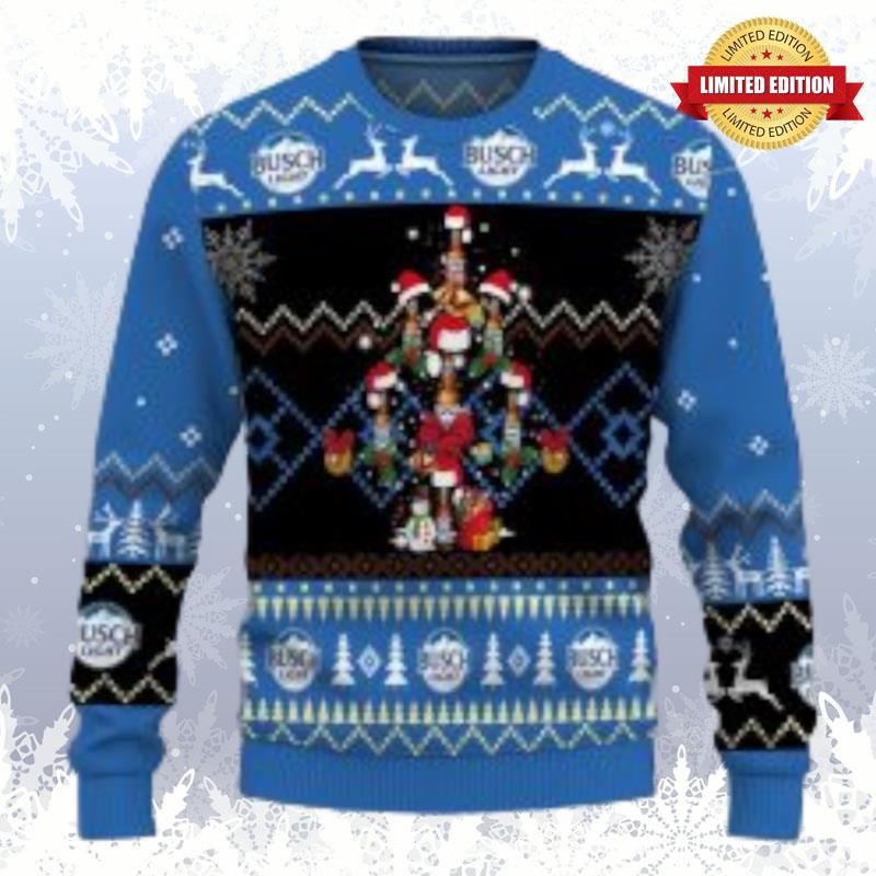 Busch Light Beer Christmas Tree Ugly Sweaters For Men Women