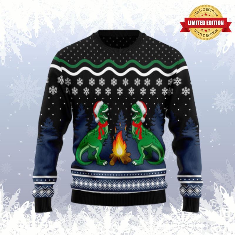 Camping T Rex Ugly Sweaters For Men Women