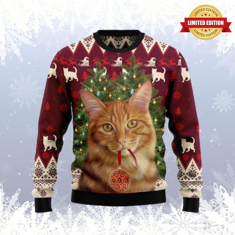 Cat Decor Pine Ugly Sweaters For Men Women