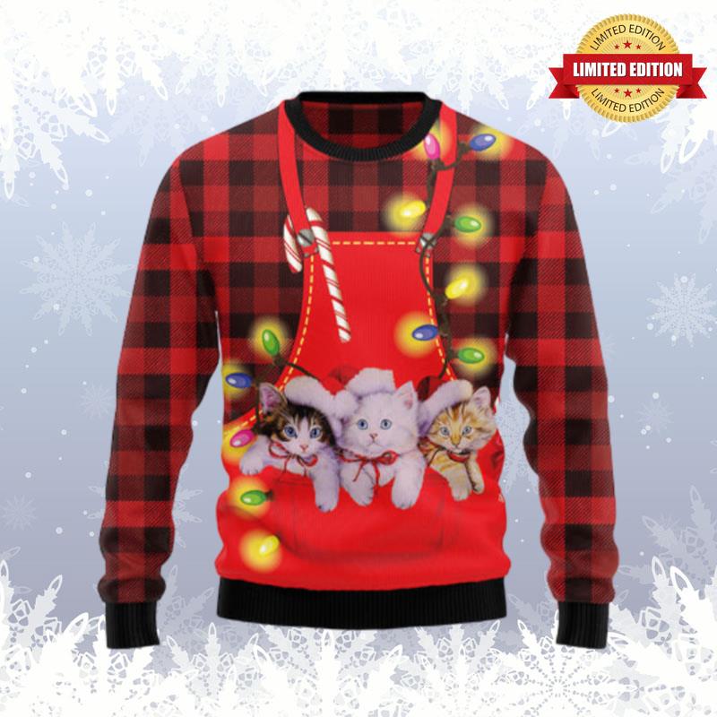 Cat Pocket Christmas Ugly Sweaters For Men Women