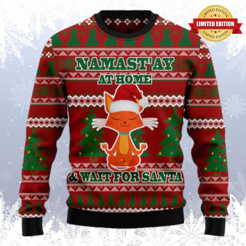 Cat Yoga Ugly Sweaters For Men Women