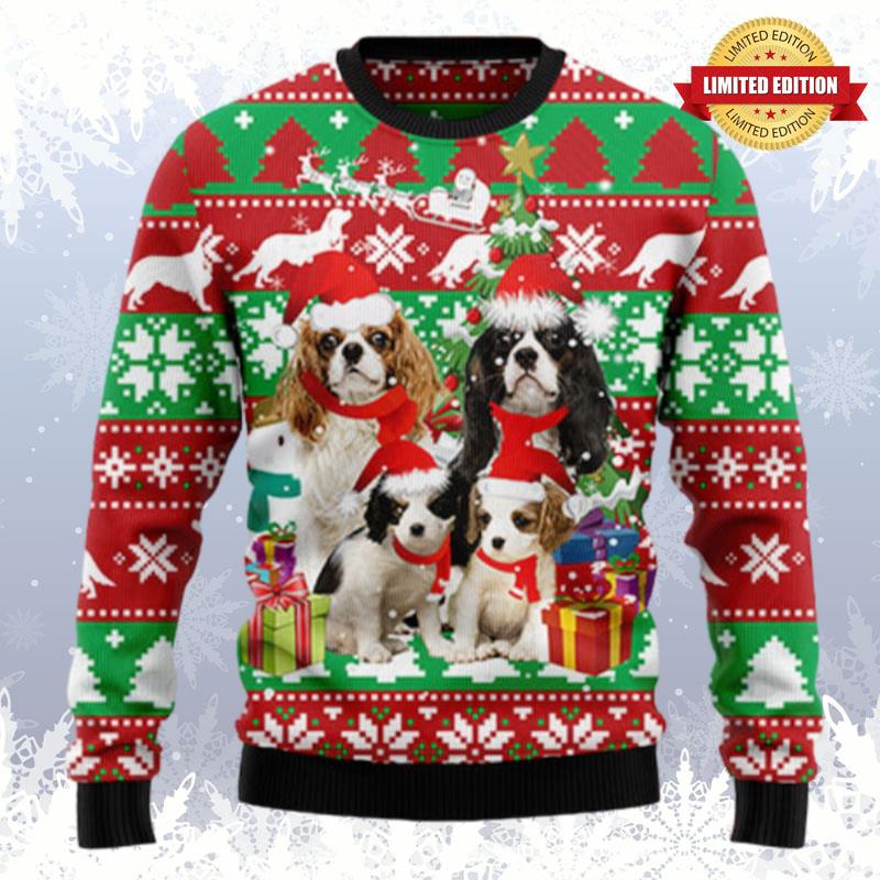 Cavalier King Charles Spaniel Family Ugly Sweaters For Men Women