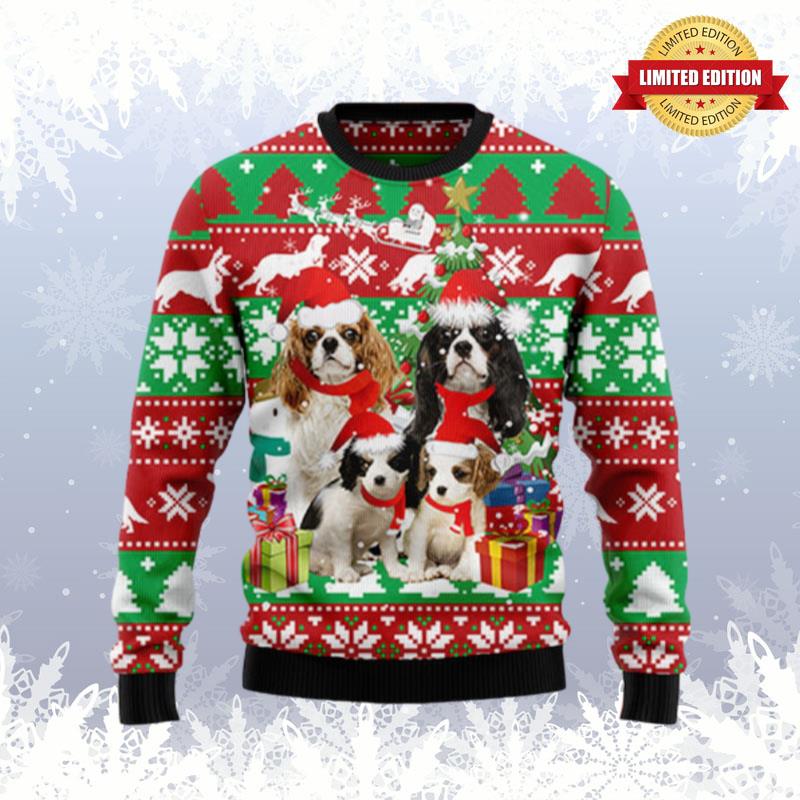 Cavalier King Charles Spaniel Family Ugly Sweaters For Men Women