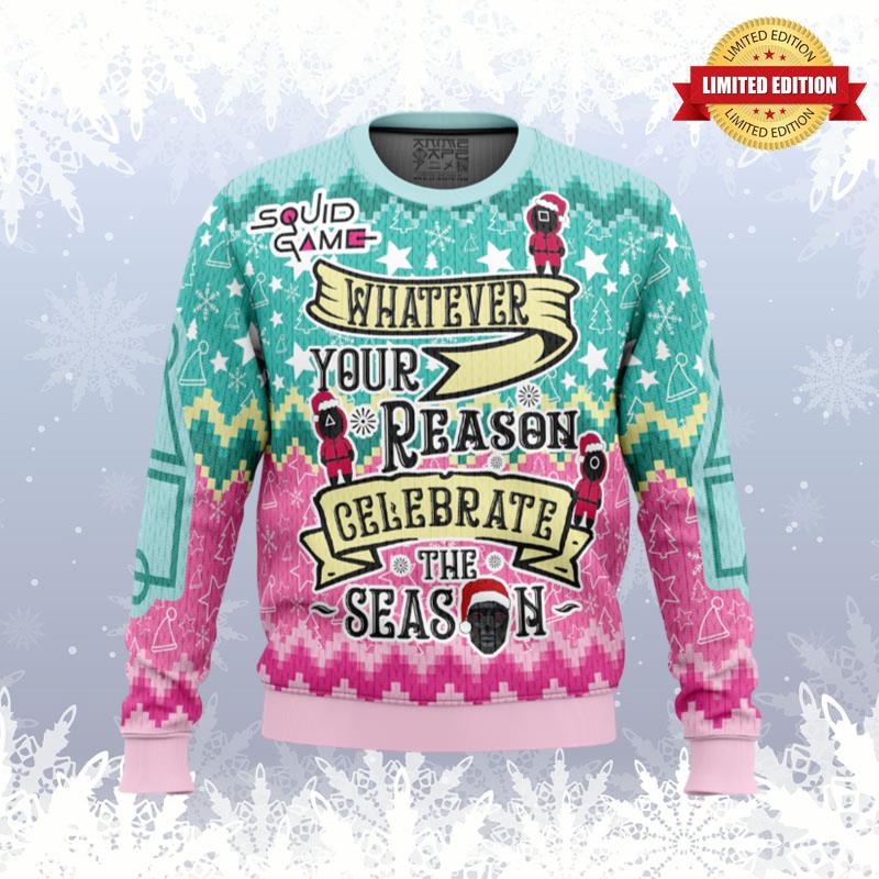 Celebrate the Season Squid Game Ugly Sweaters For Men Women