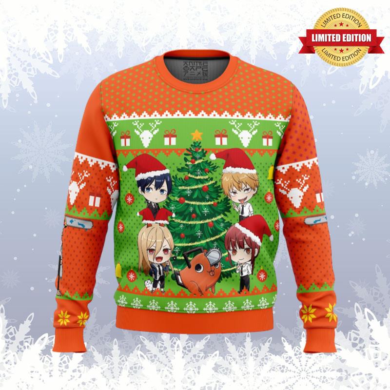Chibi Chainsaw Man Ugly Sweaters For Men Women