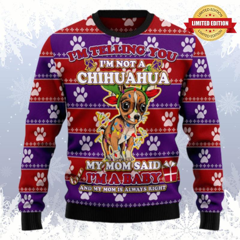 Chihuahua Baby Christmas Ugly Sweaters For Men Women