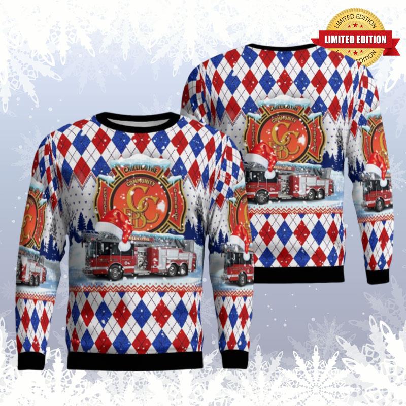 Chillicothe Community Fire Protection District Chillicothe Illinois Christmas Ugly Sweaters For Men Women