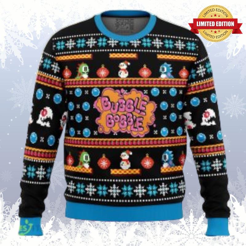 Christmas Bubble Bobble Ugly Sweaters For Men Women