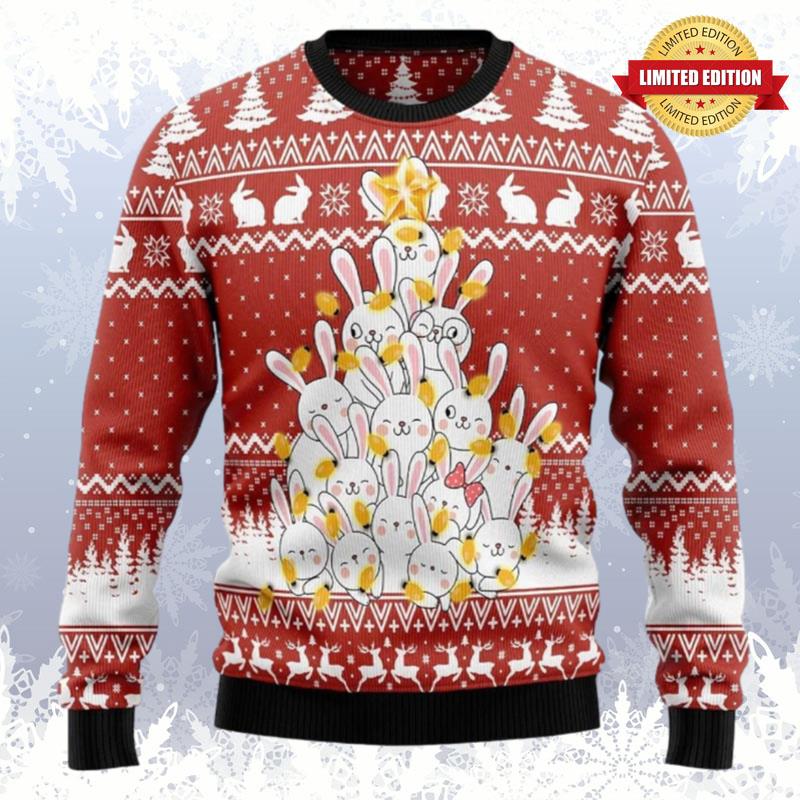 Christmas Bunny Tree Ugly Sweaters For Men Women