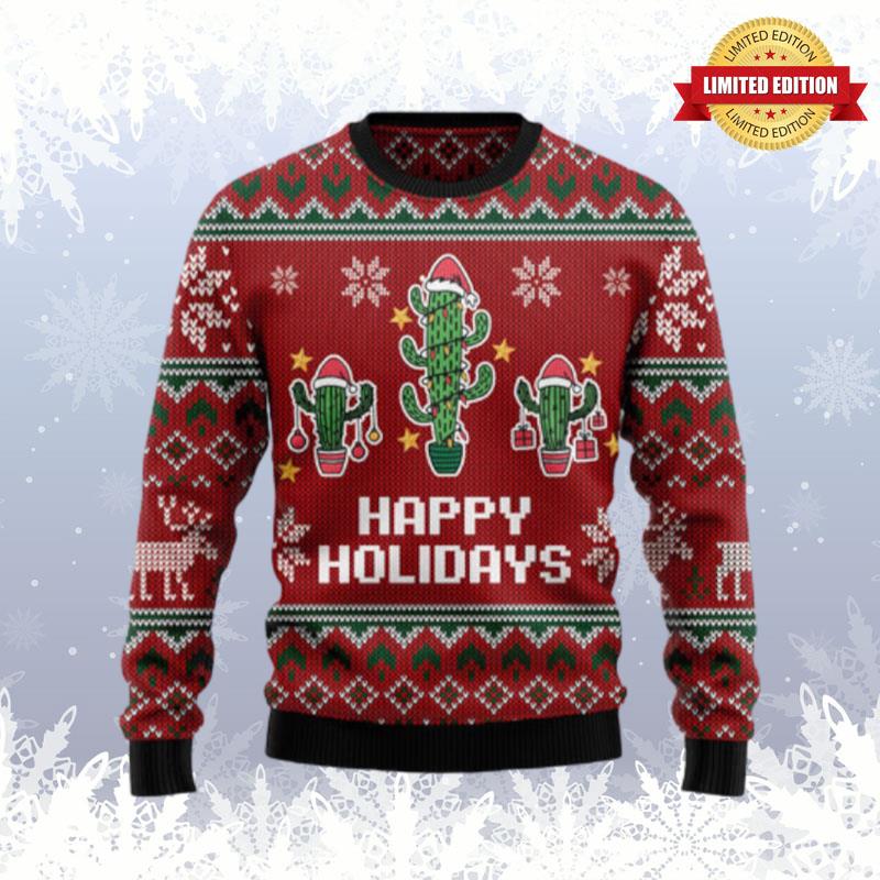 Christmas Cactus 1 Ugly Sweaters For Men Women