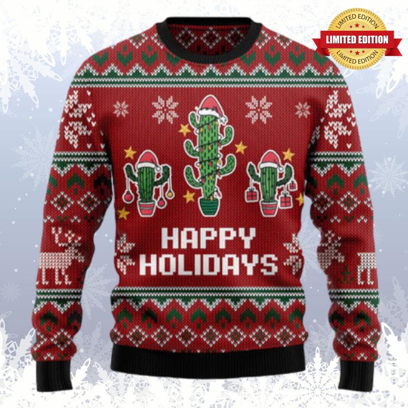 Christmas Cactus Ugly Sweaters For Men Women