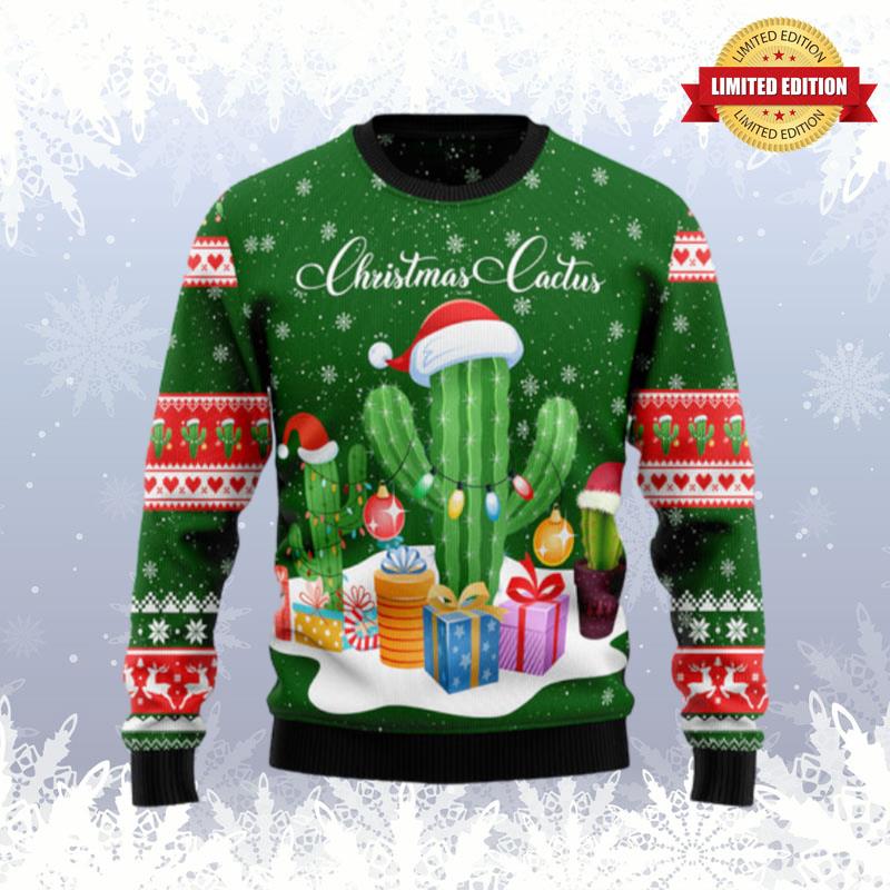 Christmas Cactus Ugly Sweaters For Men Women