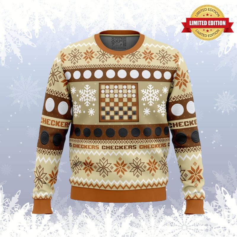 Christmas Checkers Board Games Ugly Sweaters For Men Women