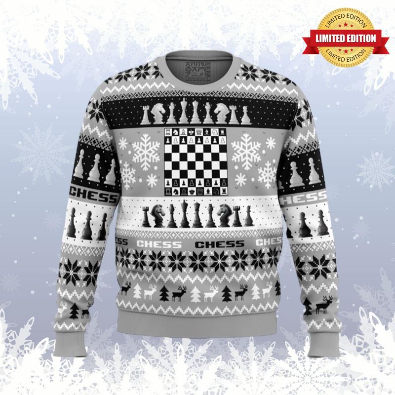 Christmas Chess Board Games Ugly Sweaters For Men Women