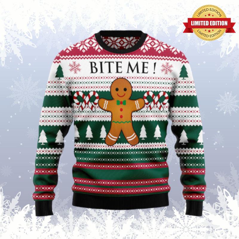 Christmas Cookies Bite Me Ugly Sweaters For Men Women