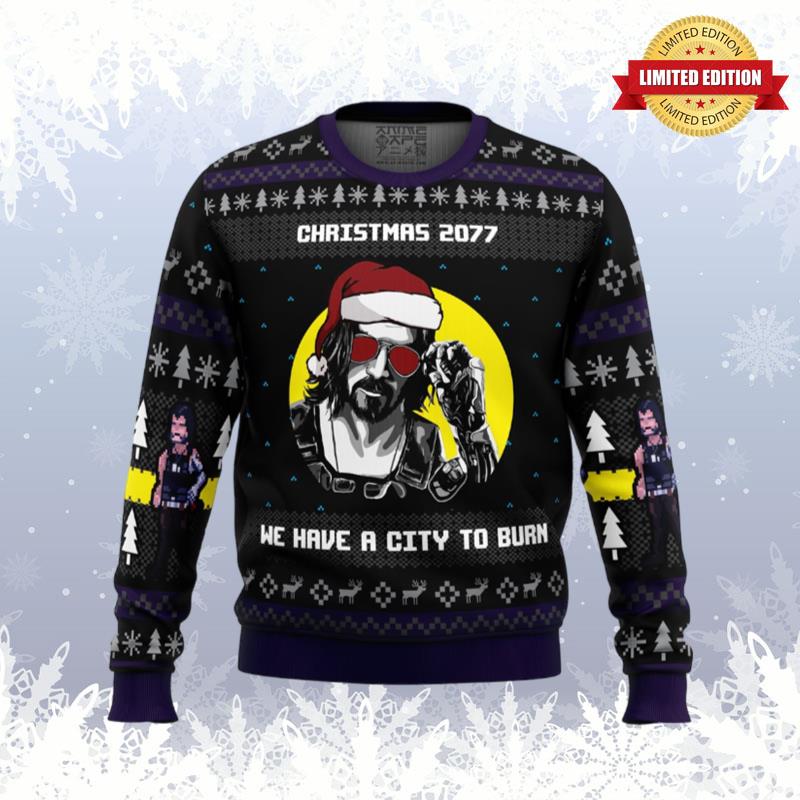 Christmas Cyberpunk 2077 Ugly Sweaters For Men Women