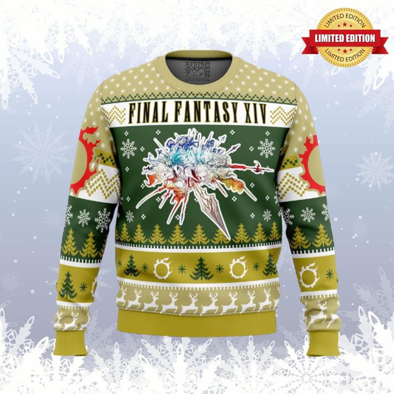 Christmas Fantasy Final Fantasy XIV Ugly Sweaters For Men Women