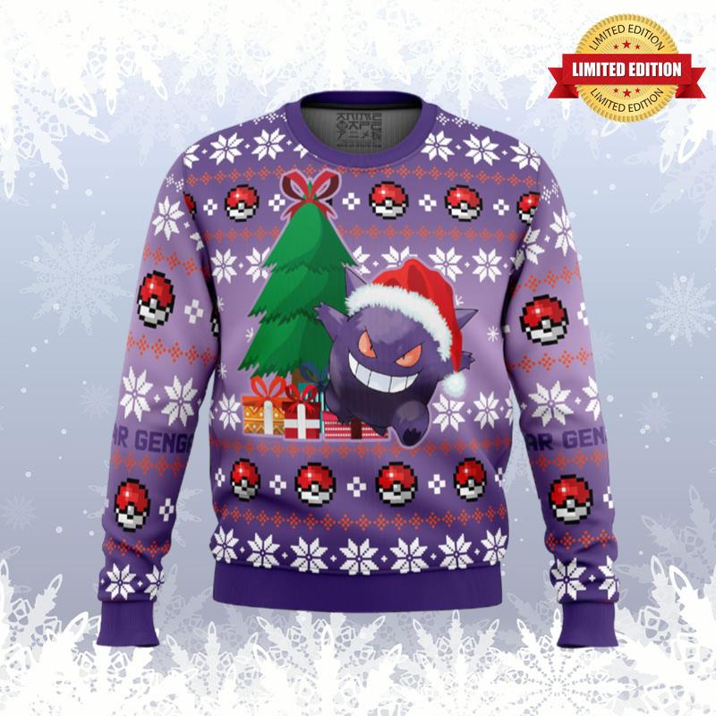 Christmas Gengar Pokemon Ugly Sweaters For Men Women