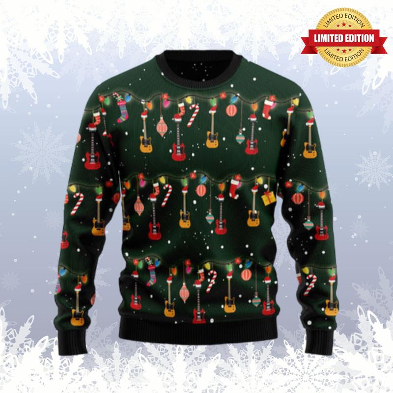 Christmas Instrument Electric Guitar Ugly Sweaters For Men Women