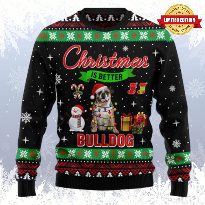 Christmas Is Better With Bulldog Ugly Sweaters For Men Women