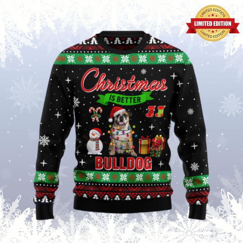 Christmas Is Better With Bulldog Ugly Sweaters For Men Women