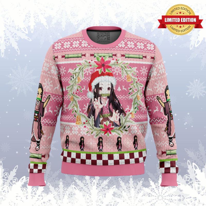 Christmas Nezuko Kamado Demon Slayer Ugly Sweaters For Men Women