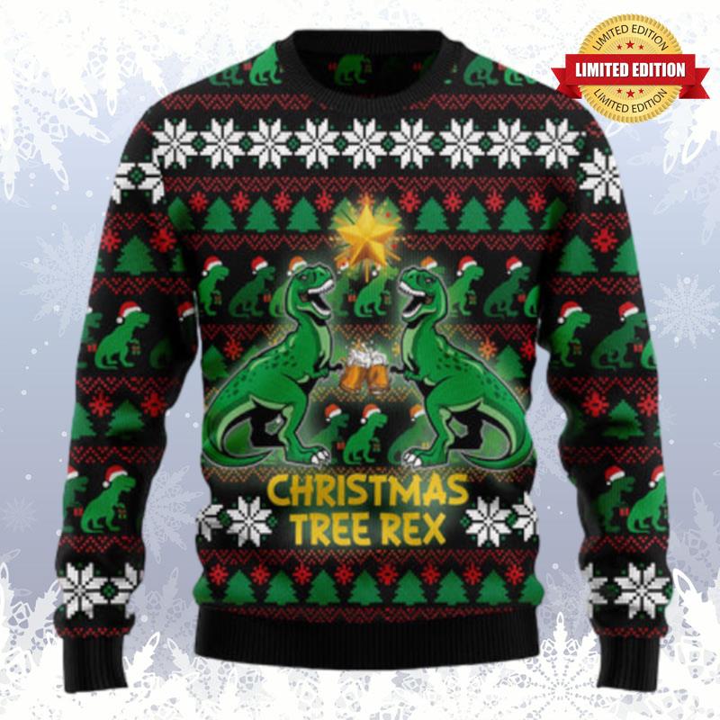 Christmas Tree Rex TG5928 Ugly Christmas Sweater Ugly Sweaters For Men Women