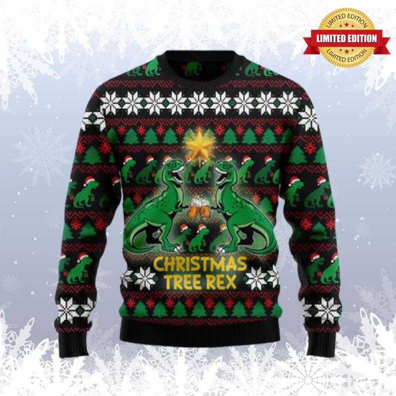 Christmas Tree Rex Ugly Sweaters For Men Women