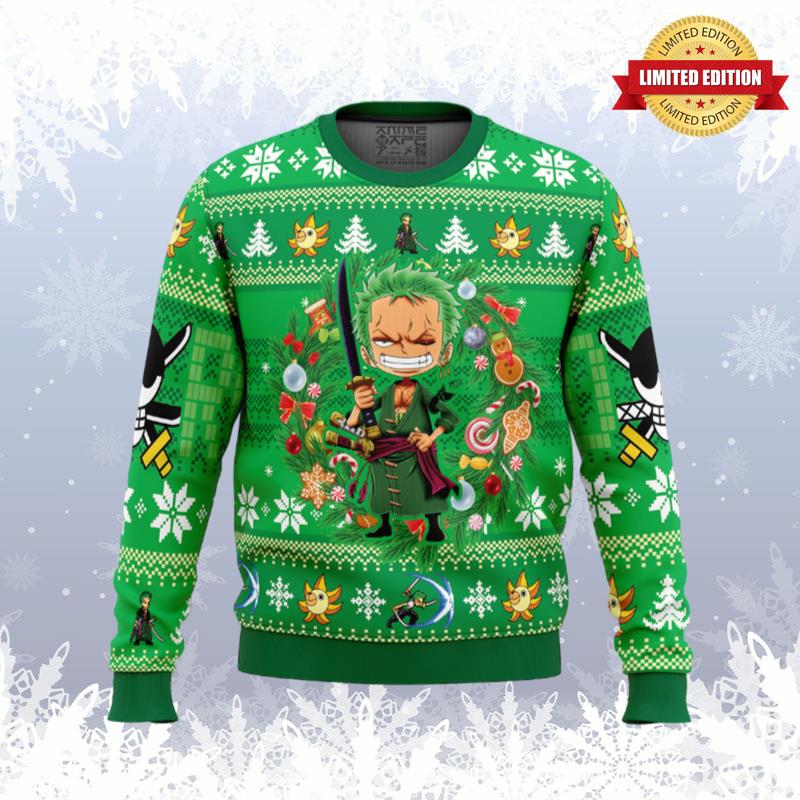 Christmas Zoro One Piece Ugly Sweaters For Men Women