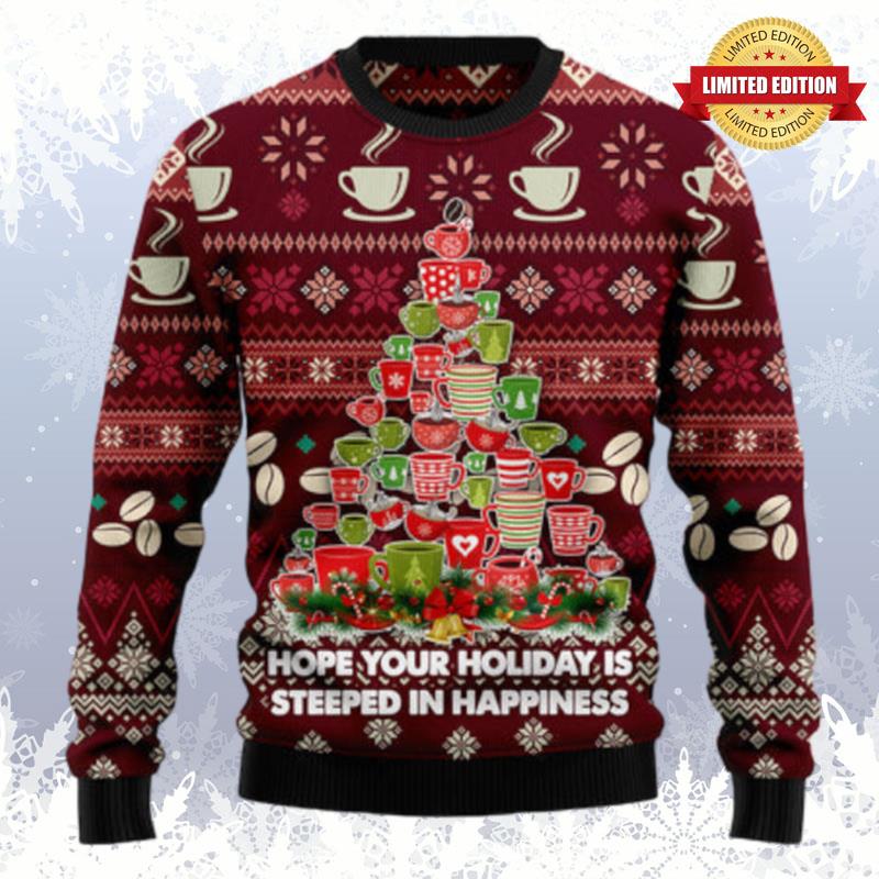 Coffee Christmas Tree Ugly Sweaters For Men Women