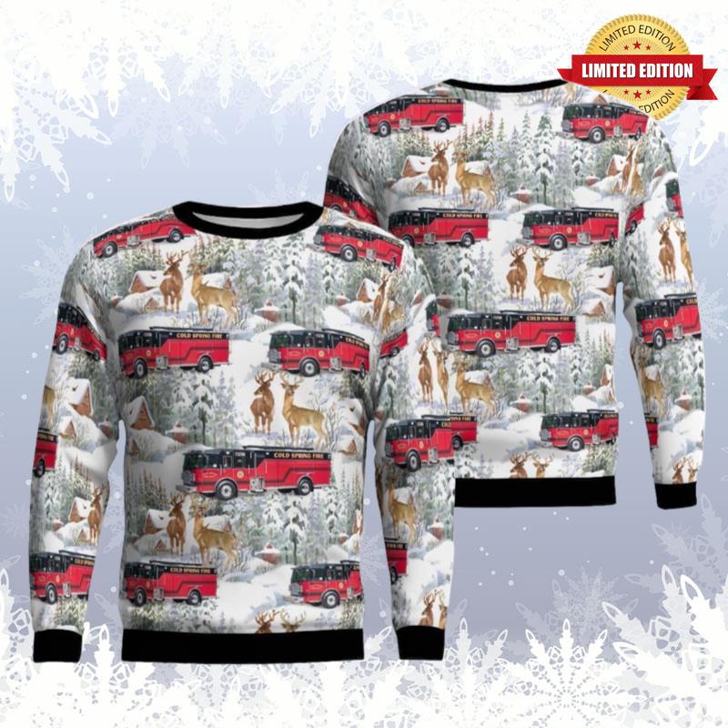 Cold Spring Fire And Rescue Cold Spring Minnesota Christmas Ugly Sweaters For Men Women
