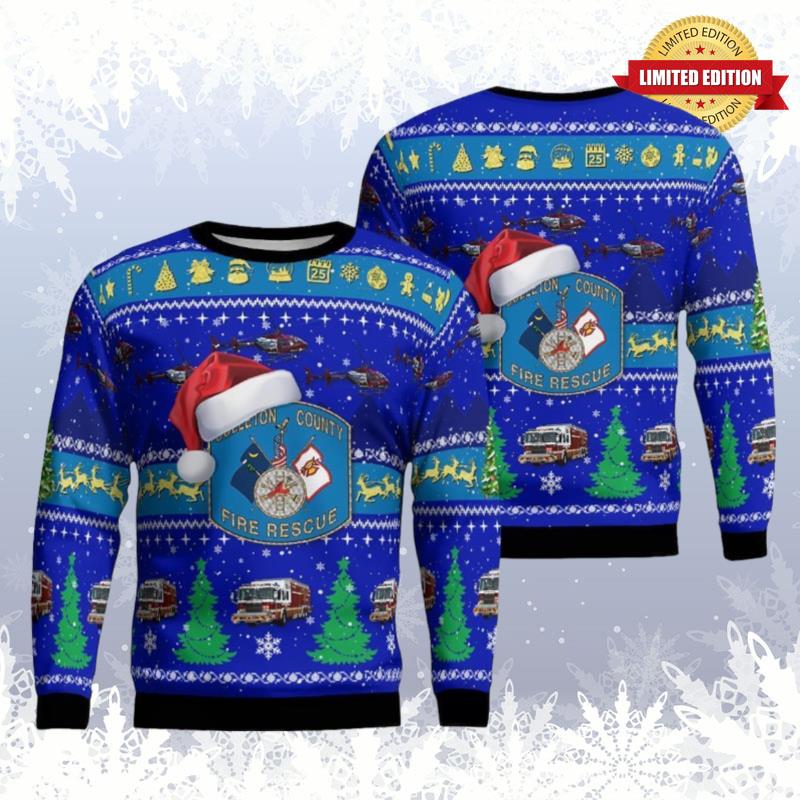 Colleton County Fire Rescue Christmas Ugly Sweaters For Men Women