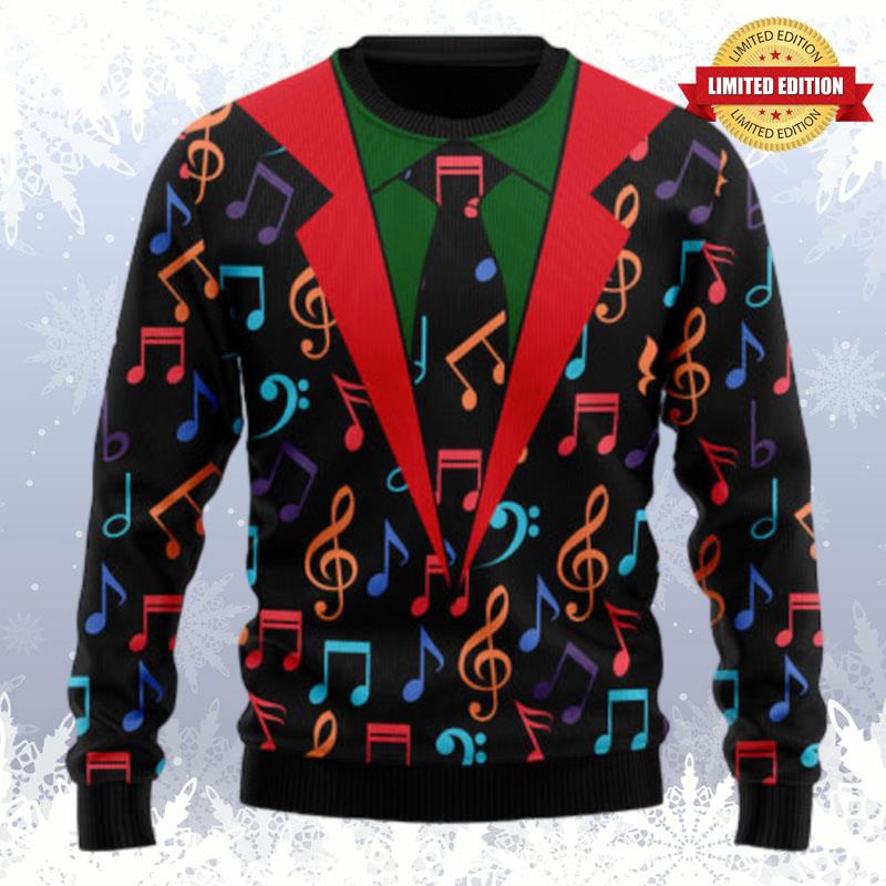 Colorful Music Notes Ugly Sweaters For Men Women