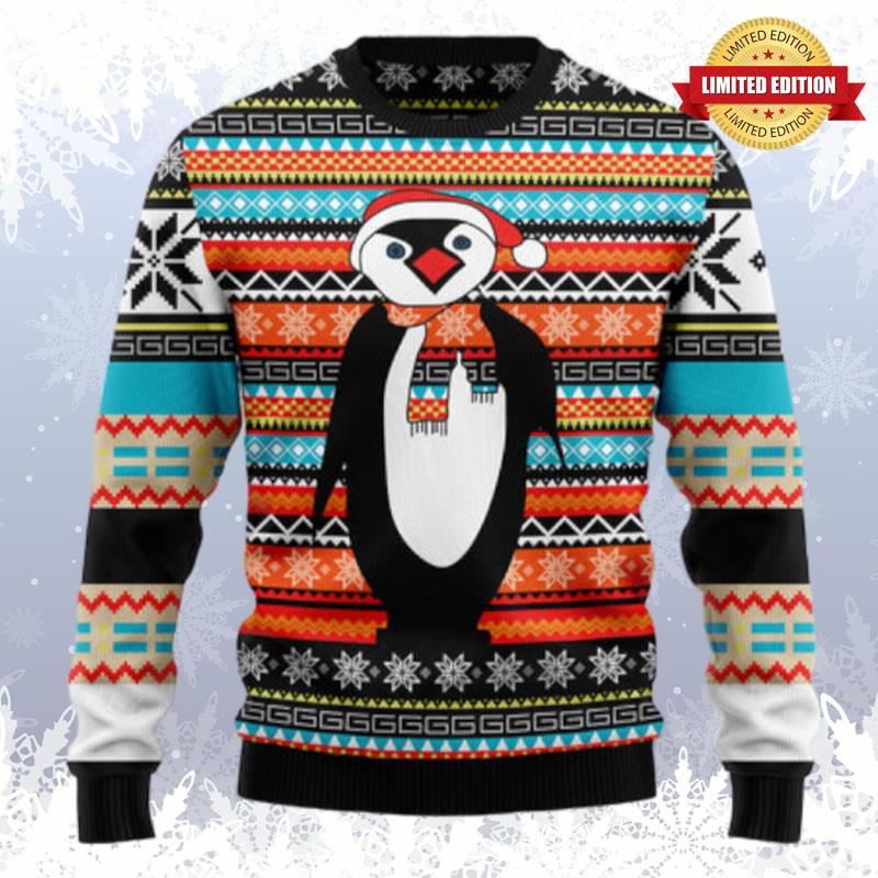 Colorful Pattern Penguin Ugly Sweaters For Men Women