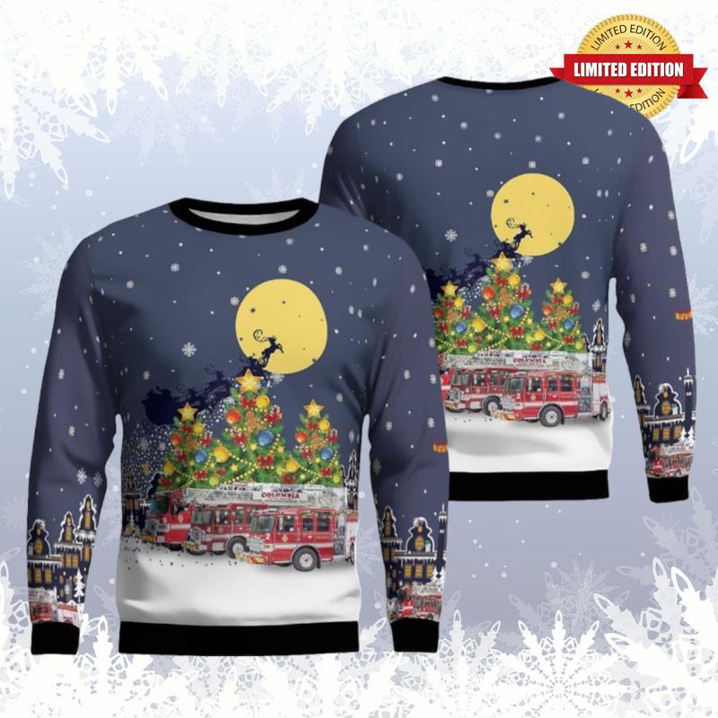 Columbia South Carolina Columbia Fire Department Ugly Sweaters For Men Women