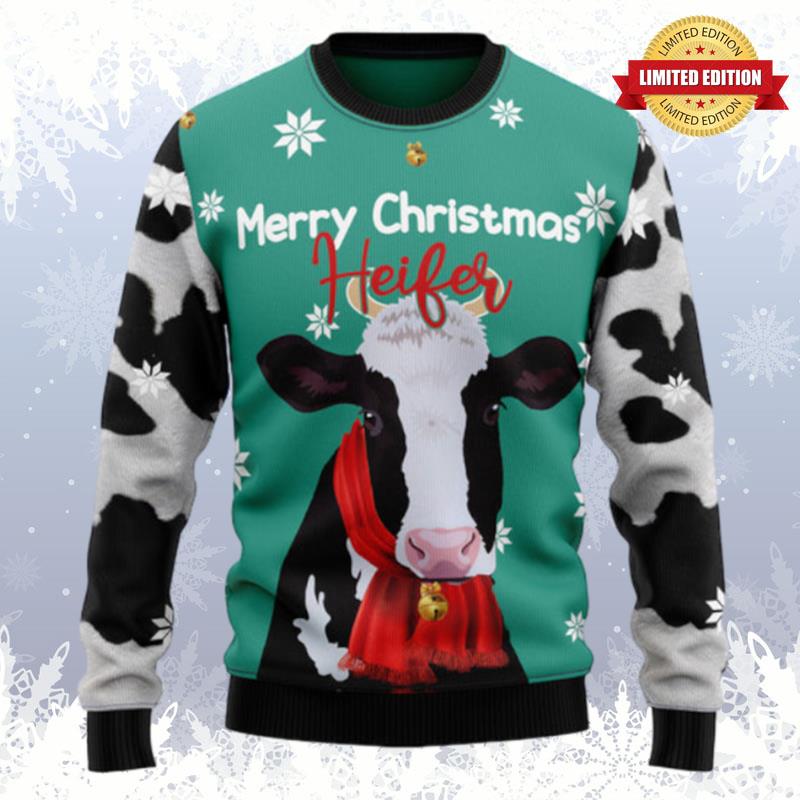 Cow Merry Christmas Heifer Ugly Sweaters For Men Women