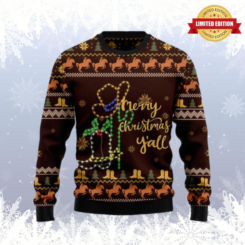 Cowboy Boots Christmas Ugly Sweaters For Men Women