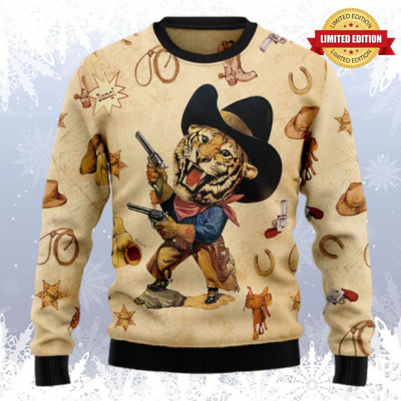 Cowboy Tiger Ugly Sweaters For Men Women