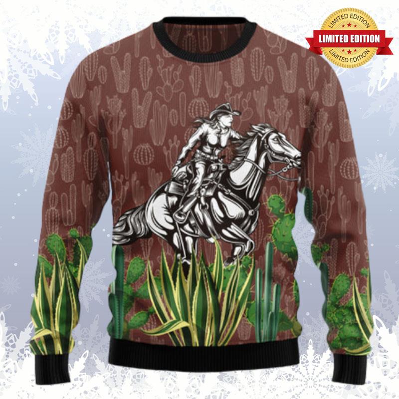 Cowgirl Cactus Ugly Sweaters For Men Women