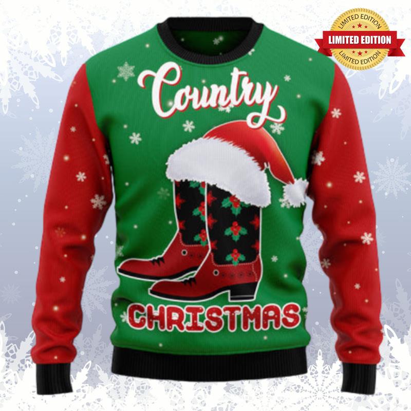 Cowgirl Country Christmas Ugly Sweaters For Men Women