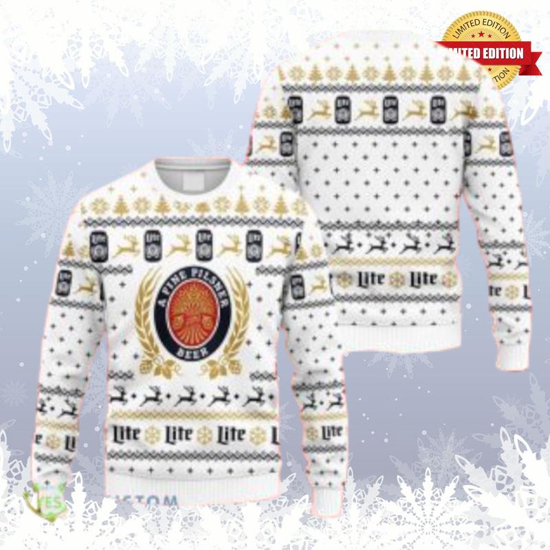 Cozy Miller Lite Christmas White Ugly Sweaters For Men Women