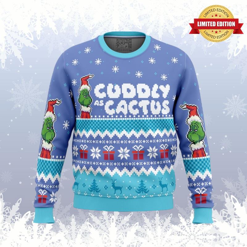 Cuddly as a Cactus Grinch Ugly Sweaters For Men Women